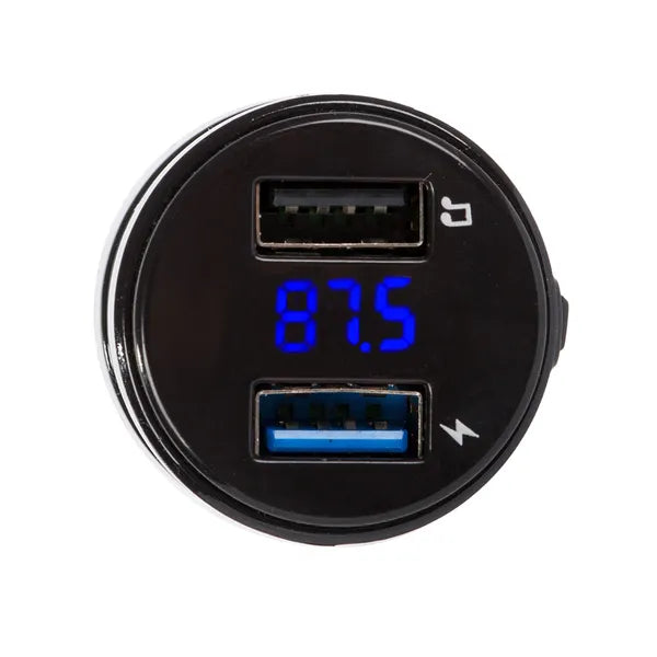 FM transmitter autós Bluetooth kihangosító, két USB töltőport, MP3 lejátszó