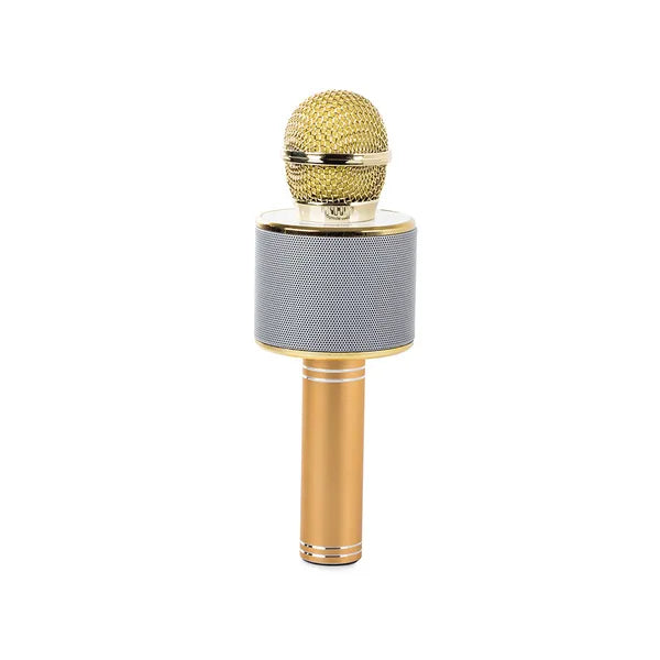 Vezeték nélküli Bluetooth karaoke mikrofon hangszóróval, hangmodulátorral, arany