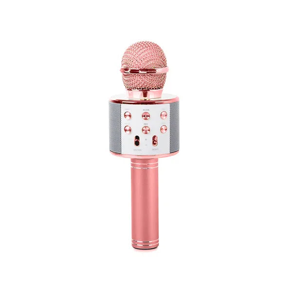 Bluetooth karaoke mikrofon beépített hangszóróval, hangmodulátor, rózsaszín