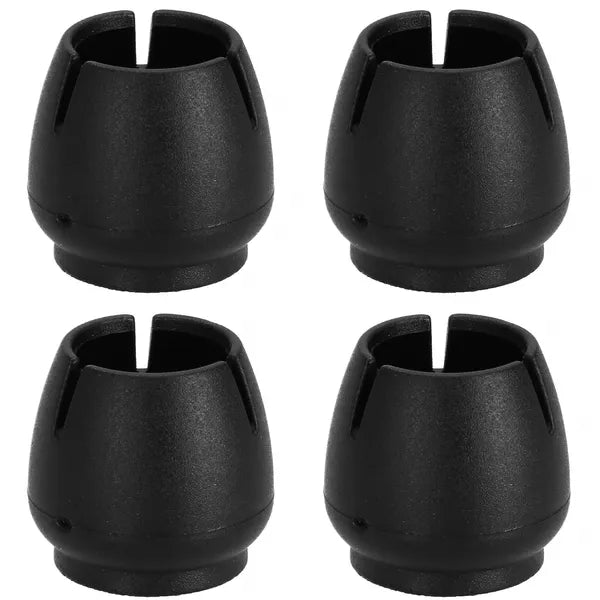 Fekete PVC bútorláb védők, kerek, 14-16 mm, filc talp, 4 db