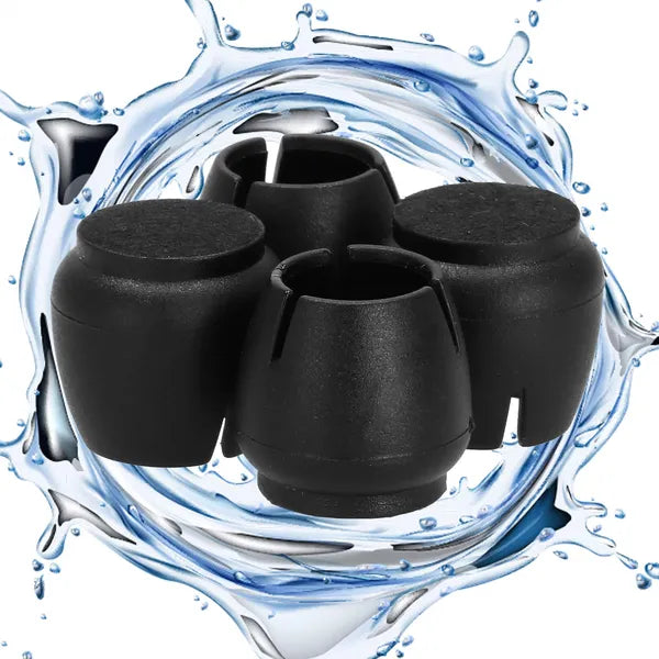 Fekete PVC bútorláb védők, kerek, 14-16 mm, filc talp, 4 db