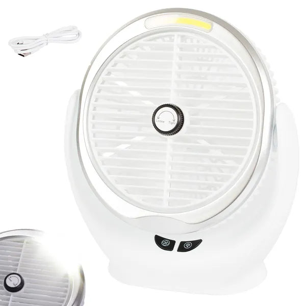 Vezeték nélküli asztali ventilátor LED fénnyel, USB-ről tölthető, 3 fokozat