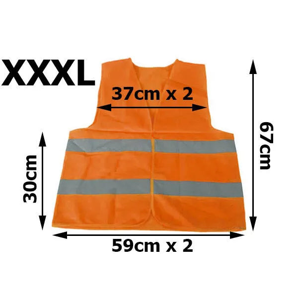 Narancssárga fényvisszaverő biztonsági mellény, XXXL, EN 471, tépőzár