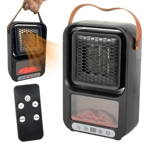 Elektromos kandalló hatású hősugárzó, 500 W, termosztátos, időzítős