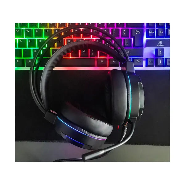 Vezetékes RGB gaming fejhallgató 5.1 surround mikrofonnal, 50 mm hangszórók