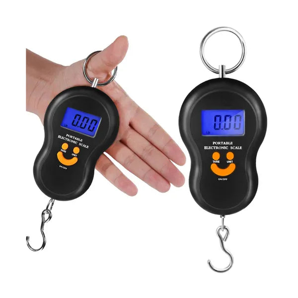 Digitális hordozható horogmérleg LCD kijelzővel, 50 kg/10 g