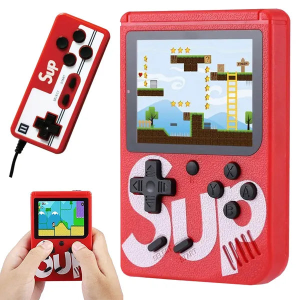 Retro mini hordozható játékkonzol, 400 játék, 3" színes kijelző, TV-kimenet