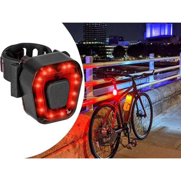 14 LED-es USB-ről tölthető kerékpár hátsó lámpa, piros fény