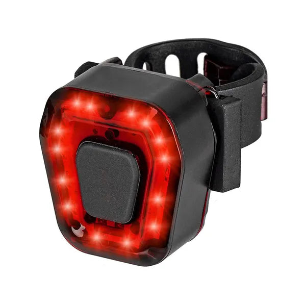 14 LED-es USB-ről tölthető kerékpár hátsó lámpa, piros fény
