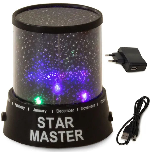 Csillagvetítő éjszakai fény, Star Master, USB/AA, 108×108×117 mm