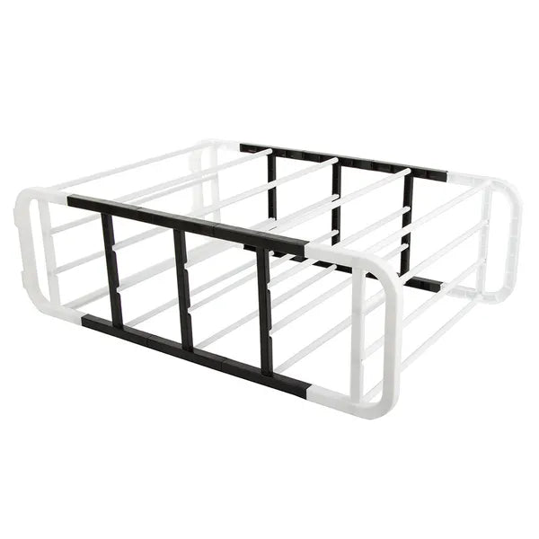 5 szintes cipőtároló állvány alumínium vázzal, 73×46,5×23 cm, 10 pár cipőhöz