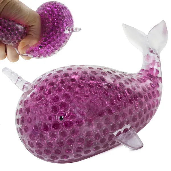 Antistressz gélgolyós delfin squishy labda, lila, 13 cm