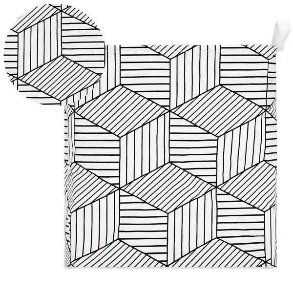 Skandináv mintás tároló kosár 35 l, vászon/pamut, 40×35×25 cm