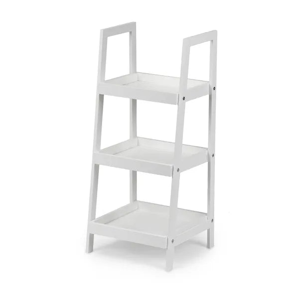 ModernHome fehér éjjeliszekrény könyvespolc 3 polccal, MDF, 78×34,5×31 cm