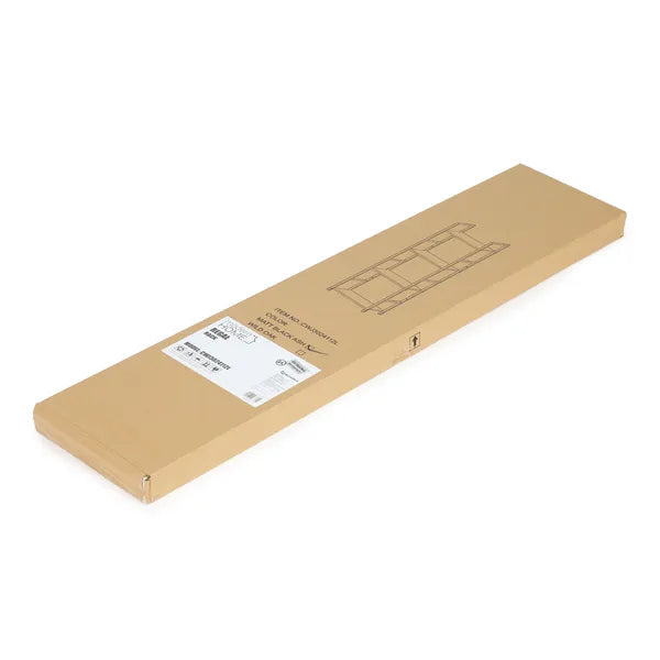 LOFT stílusú 4 szintes fa könyvespolc fekete fém vázzal, 112×29×23,5 cm