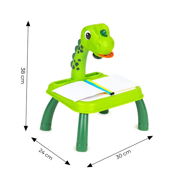 Dinoszauruszos rajzvetítő gyerekeknek, 24 minta, 12 filctoll, 3+ év