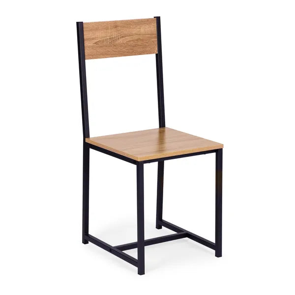 Étkező- bútorszett: 78x49 cm tölgy MDF asztal + 2 fémszék