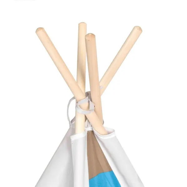 Gyerek indián teepee sátor 120x120x150 cm, fa vázzal, padlóval