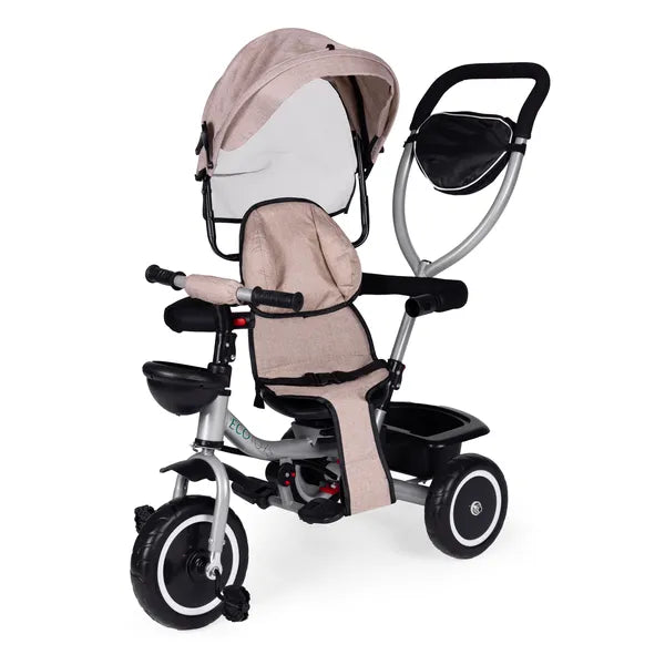 Ecotoys 2in1 tricikli babakocsi, bézs, forgatható ülés