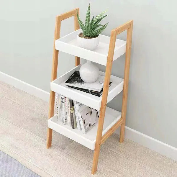ModernHome bambusz könyvespolc és éjjeliszekrény, 3 polc, 75 cm