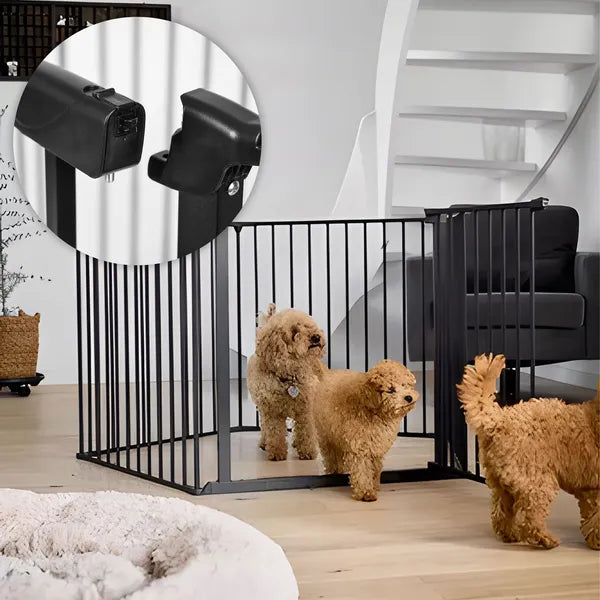 Ecotoys fekete fém biztonsági korlát gyerekeknek és háziállatoknak