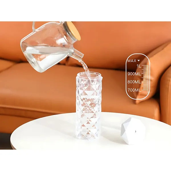 Kristály design USB-C párásító és aromadiffúzor, RGB fény, 1000 ml