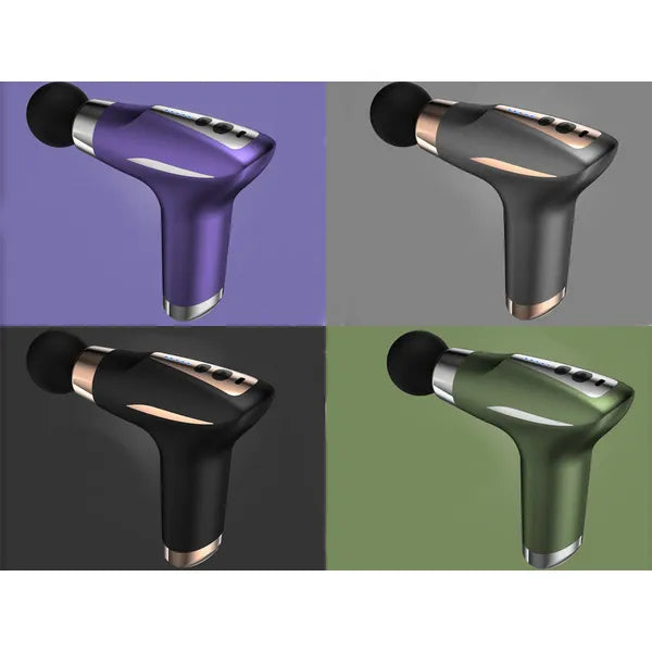 Masszázspisztoly 6 fejjel, fűtés, usb-c, fekete