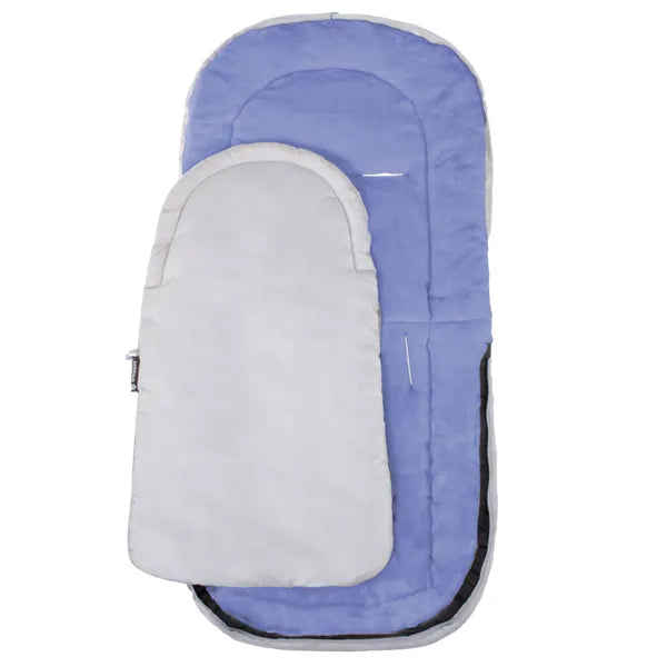 Gyerek téli babakocsi hálózsák, 90 cm, víz- és szélálló, szürke/kék