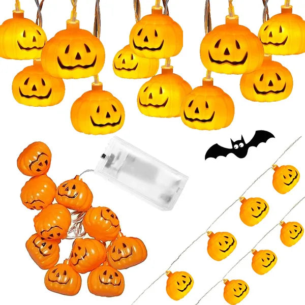 10 db LED töklámpás fényfüzér, 200 cm, elemes, narancs