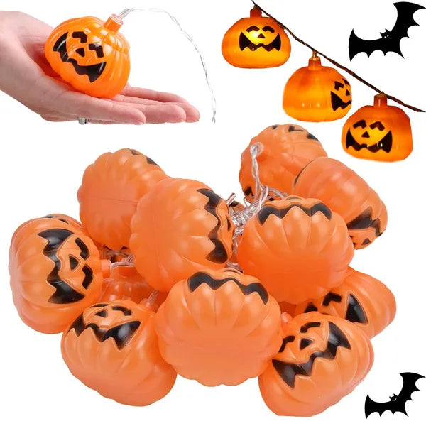 10-es LED töklámpa füzér, 200 cm, elemes, Halloween dekor