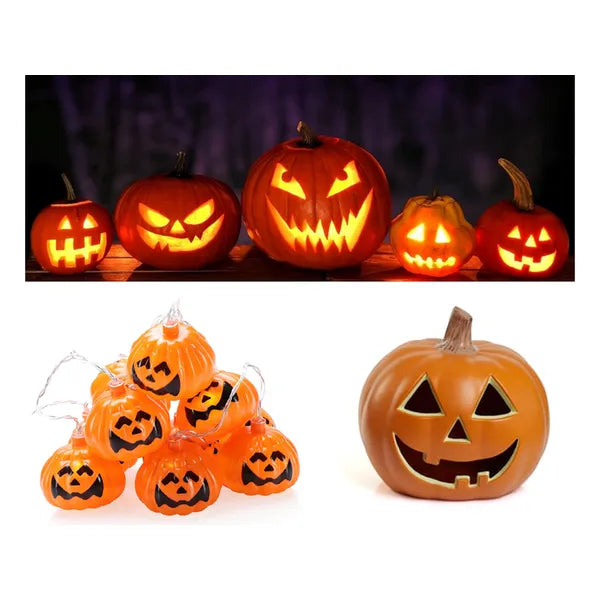 10-es LED töklámpa füzér, 200 cm, elemes, Halloween dekor