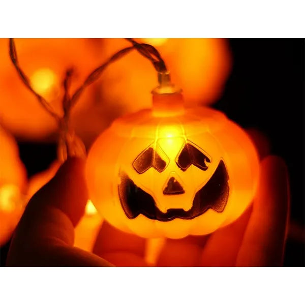 10-es LED töklámpa füzér, 200 cm, elemes, Halloween dekor