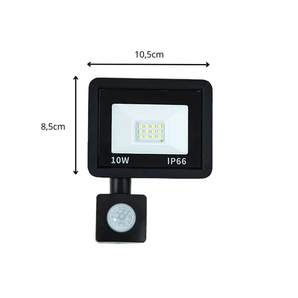 Kültéri led reflektor 10w 6000k alkonykapcsoló ip66
