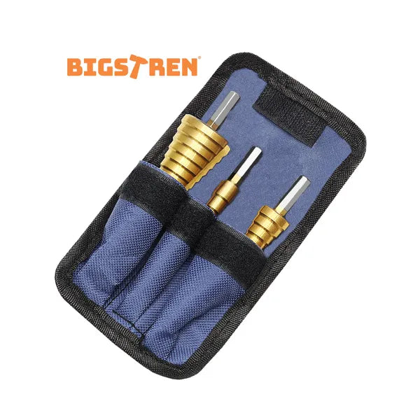 Titánbevonatú lépcsős fúrószár készlet 4-32 mm, 3 db, tokkal