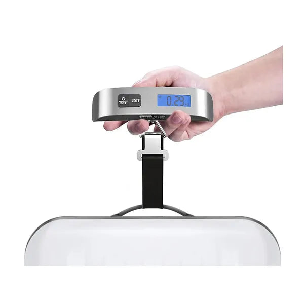 Elektronikus poggyászmérleg LCD kijelzővel, 50 kg-ig, hordozható