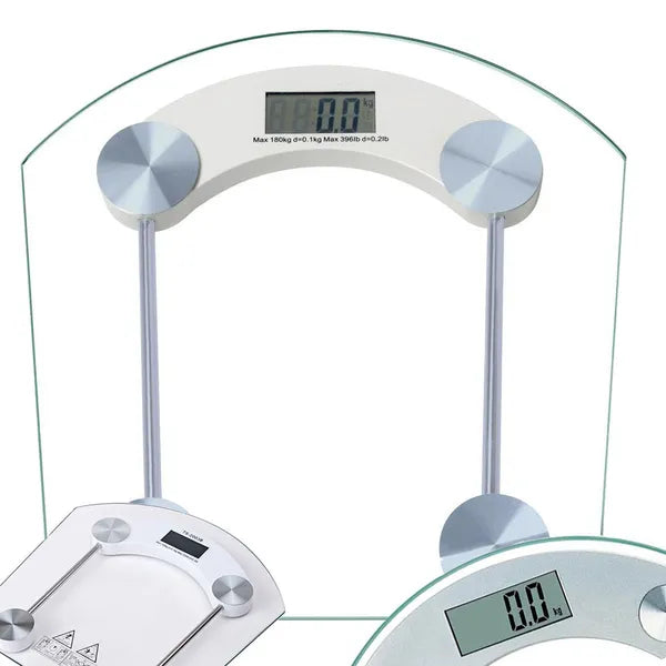 Digitális üveg személymérleg LCD kijelzővel, 180 kg teherbírás