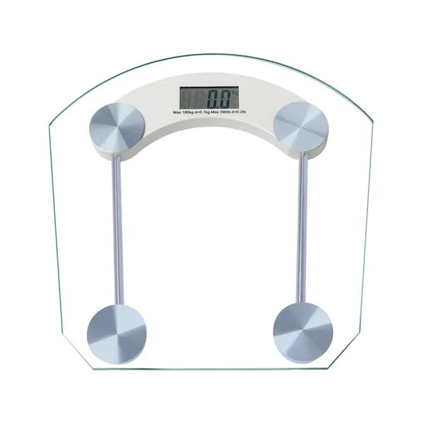 Digitális üveg személymérleg LCD kijelzővel, 180 kg teherbírás