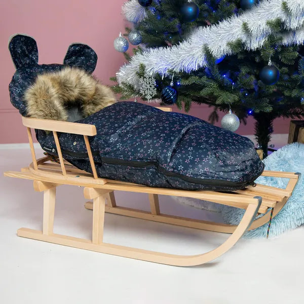 Springos® bélelt hálózsák babakocsihoz - tengerészkék/szürke