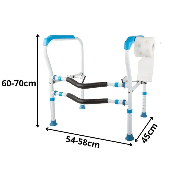 Állítható WC kapaszkodó sín csúszásgátló lábakkal időseknek 53-56 cm