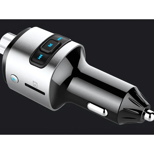 Bluetooth FM autós töltő, gyorstöltés, 2× USB, LED háttérvilágítás