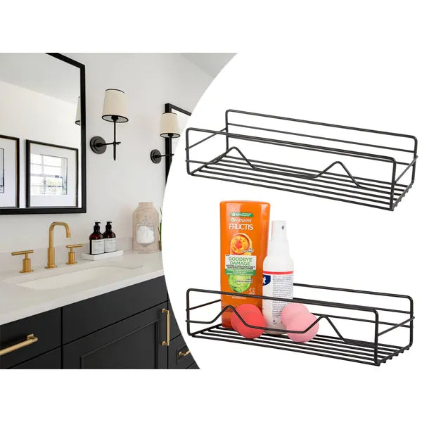 Loft fém zuhanypolc fekete