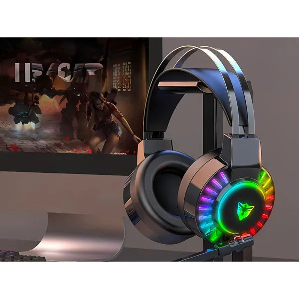 Vezetékes 7.1 RGB gamer fülhallgató mikrofonnal, USB