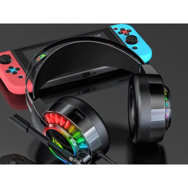 Vezetékes 7.1 RGB gamer fülhallgató mikrofonnal, USB