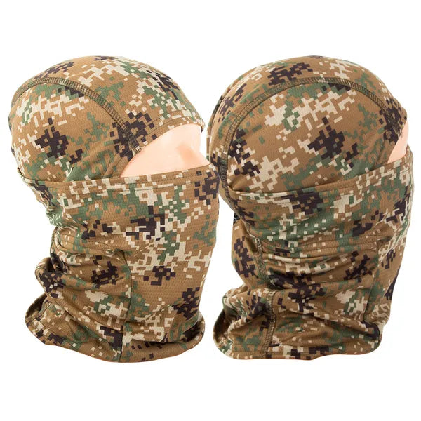 Termoaktív pixel camo balaklava, univerzális motoros terepmintás maszk