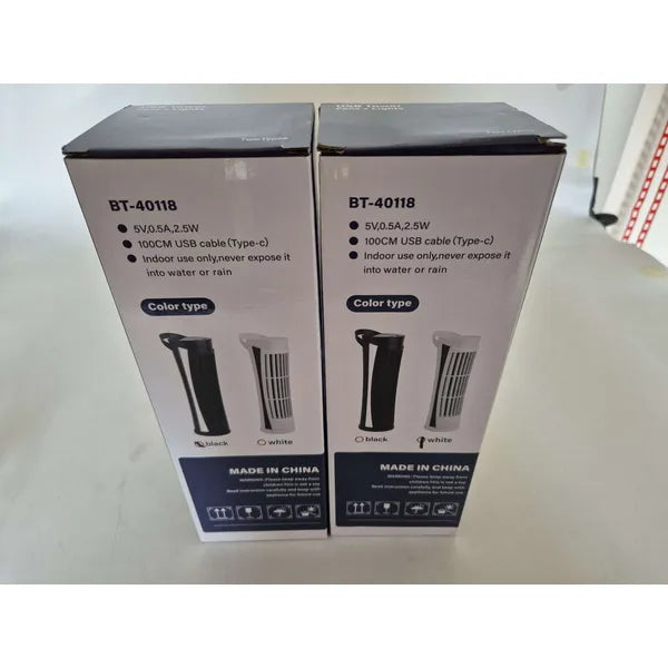 Mini USB oszlop ventilátor LED világítással, 2 fokozat, 26 cm