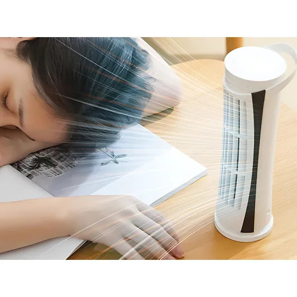 Mini USB oszlop ventilátor LED világítással, 2 fokozat, 26 cm