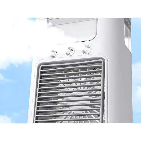 Asztali ventilátor párásítóval, USB-s, RGB LED, 3 fokozat