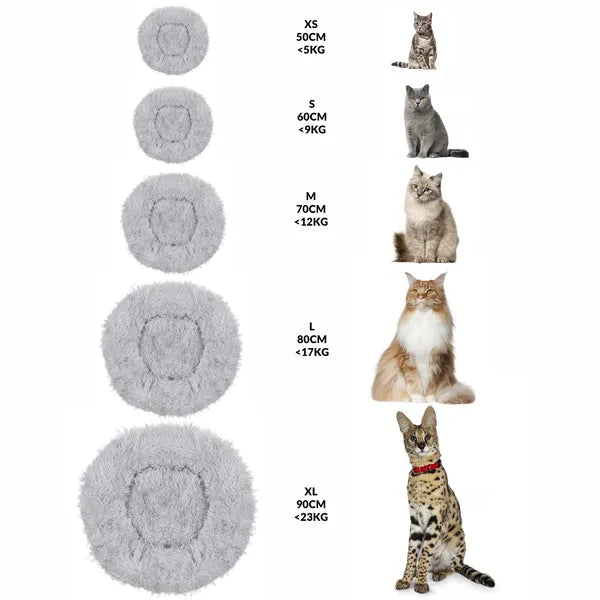 Kerek plüss kutyafekhely 110 cm, szürke, 3XL, csúszásgátló alap