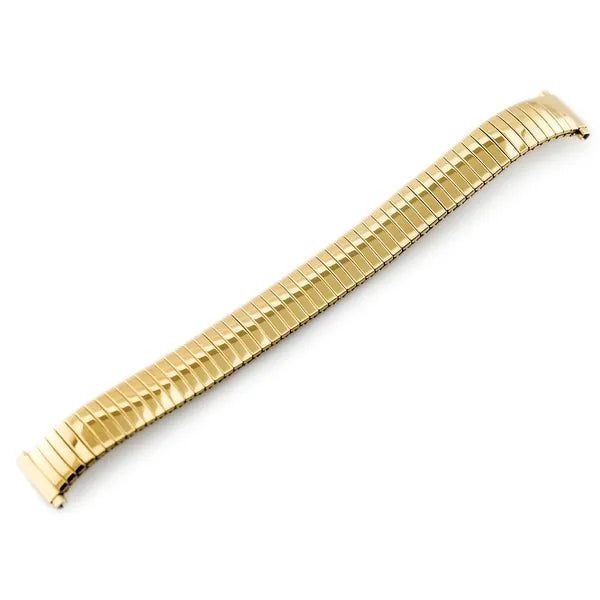 Aranyszínű rugalmas fém óraszíj, 12 mm széles, 12–16 mm fülnél