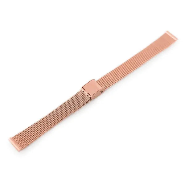 12 mm rózsa arany színű rozsdamentes mesh fém óraszíj, állítható